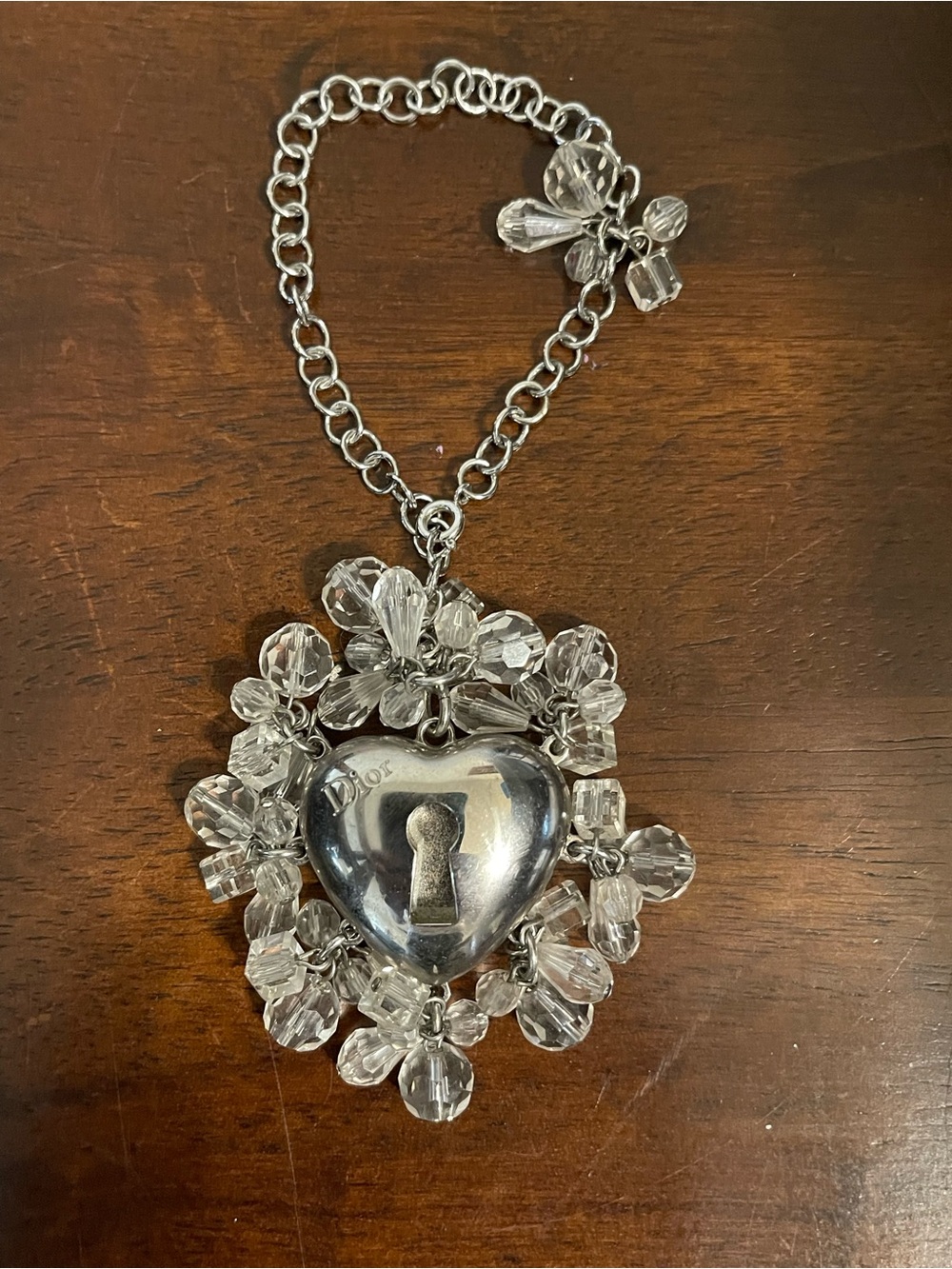 Christian Dior Vintage Pretty Charms Heart Lip Gloss Keyhole Bag Charm 002